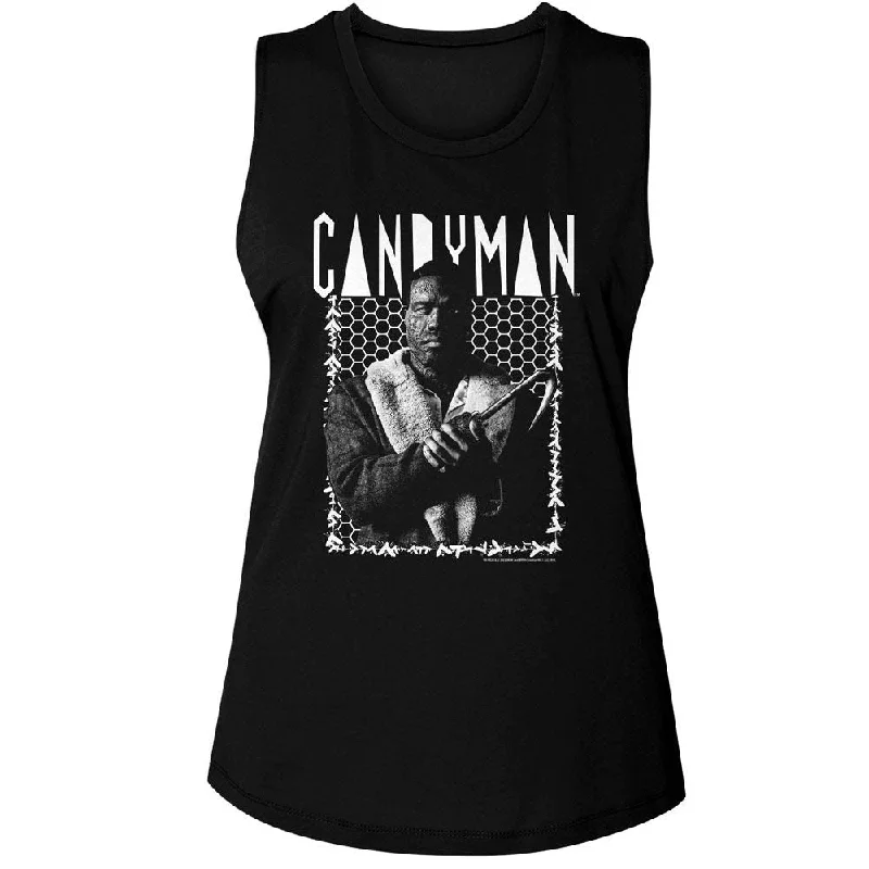 CANDYMAN Tank Top, Bee Border baby blue tank