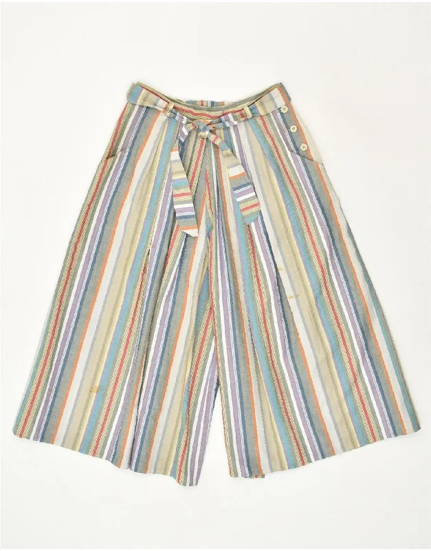 VINTAGE Womens Wide Leg Capri Trousers IT 38 XS W26 L17 Multicoloured Trousers Low Rise Relaxed VINTAGE Womens Wide Leg Capri Trousers IT 38 XS W26 L17 Multicoloured Trousers Low Rise Relaxed