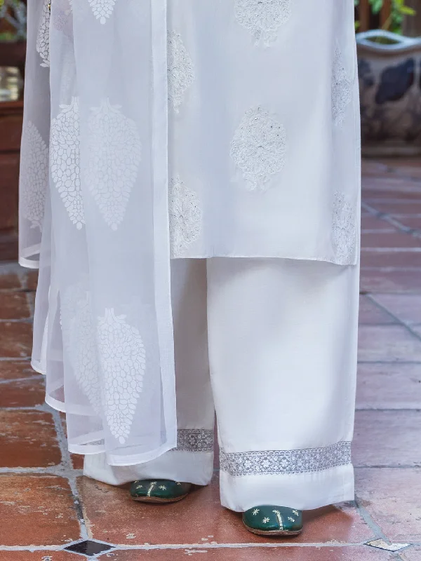 Off White Cambric Trousers - ALP-T-1839 Trousers Designer Luxury