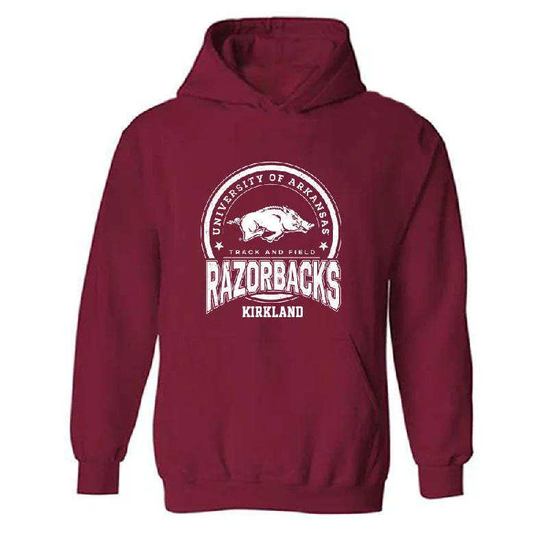Arkansas - NCAA Women's Track & Field : Morgan Kirkland - Sports Shersey Hooded Sweatshirt Hoodie with Hem Drawcord Adjustable Customizable Arkansas - NCAA Women's Track & Field : Morgan Kirkland - Sports Shersey Hooded Sweatshirt Hoodie with Hem Drawcord Adjustable Customizable