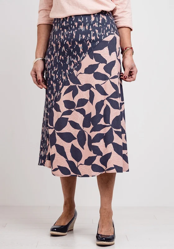 White Stuff Hidden Tiger Skirt, Grey & Pink patchwork skirt art
