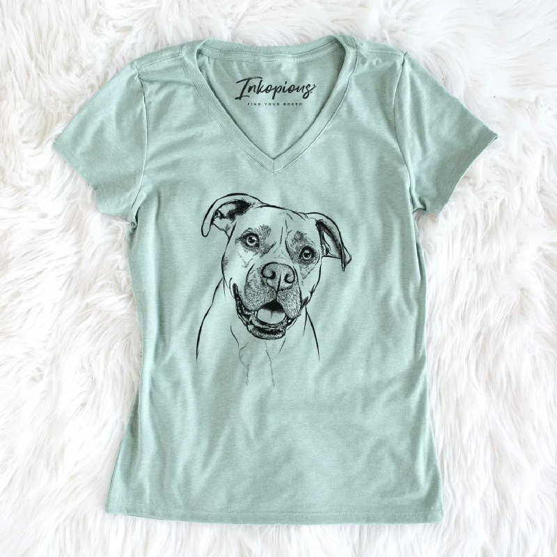 Bare Frankie Tankie the Boxer Mix - Women's V-neck Shirt tie dye tank
