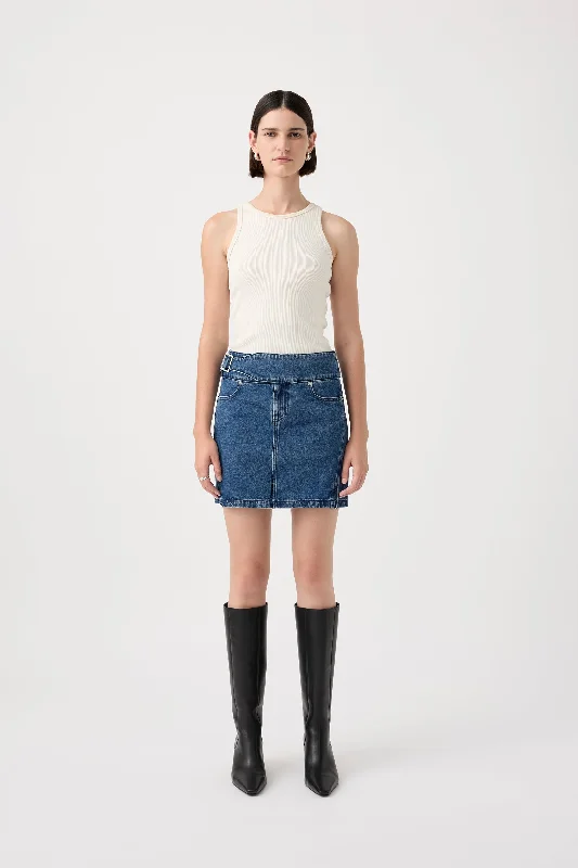 Marine Skirt silk skirt lustrous