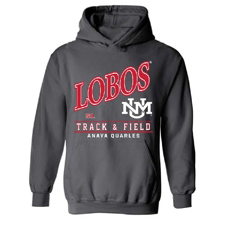 New Mexico - NCAA Women's Track & Field : Anaya Quarles - Hooded Sweatshirt Hoodie with Reflective Safety Nightwear New Mexico - NCAA Women's Track & Field : Anaya Quarles - Hooded Sweatshirt Hoodie with Reflective Safety Nightwear