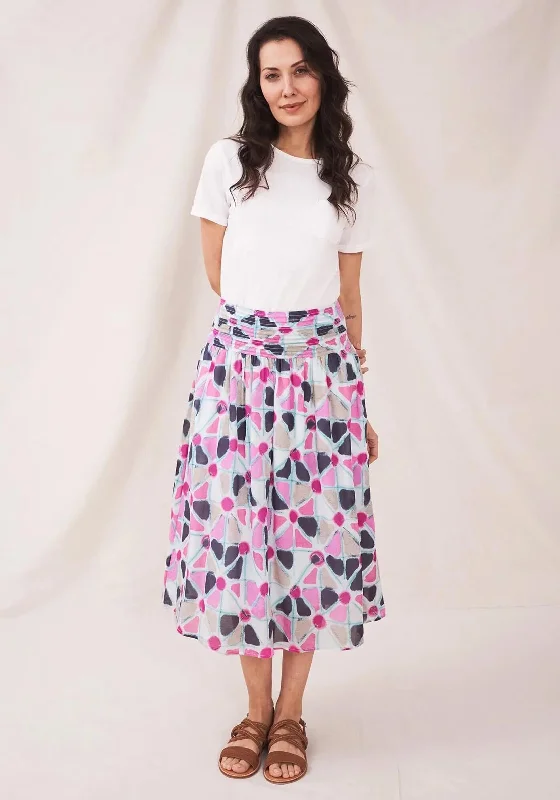 White Stuff Maeva A Line Midi Skirt, Multi slim fit skirt