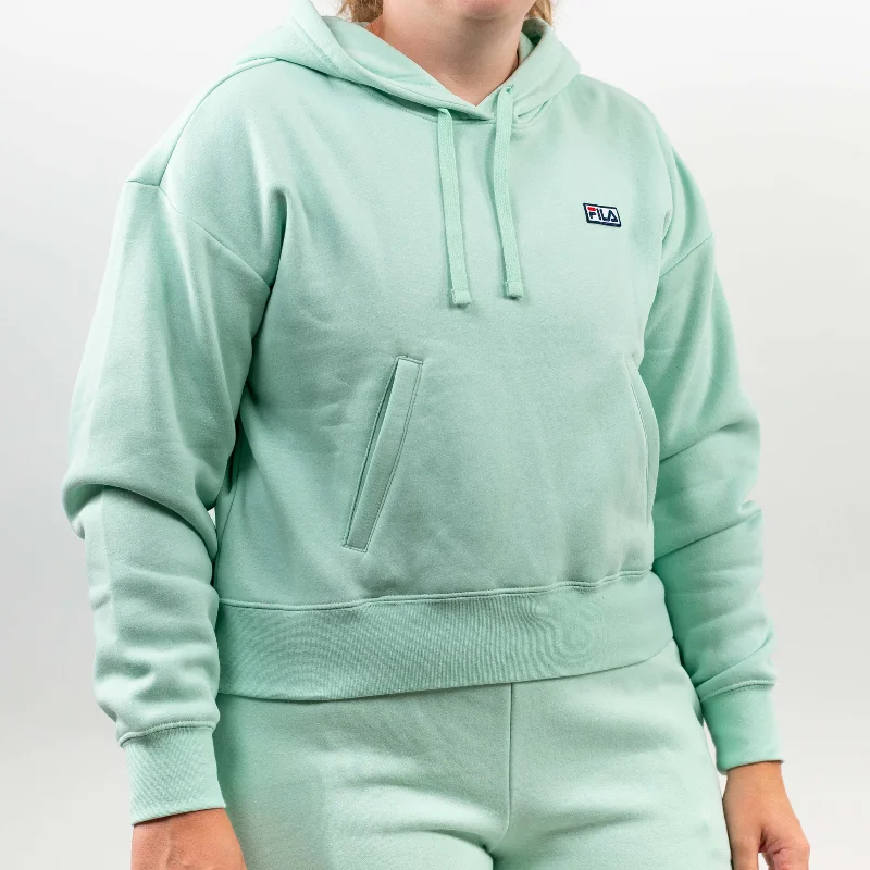 Marina Hoodie Mist Green Hoodie with Velcro Closure Adjustable Secure