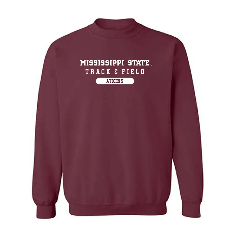Mississippi State - NCAA Women's Track & Field : Rickea Atkins - Classic Shersey Crewneck Sweatshirt Hoodie with Mesh Breathable Sporty