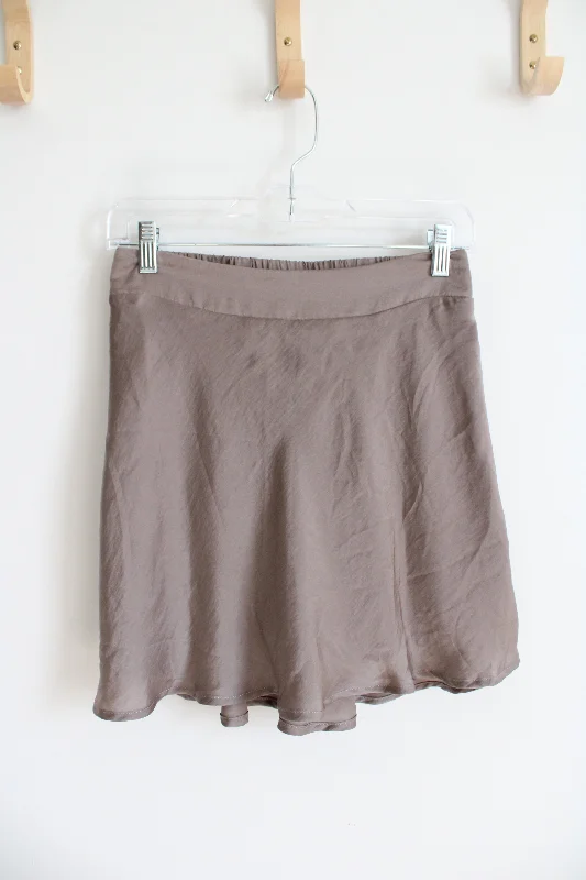 Wishlist Apparel Taupe Flowy Mini Skirt | S linen skirt airy