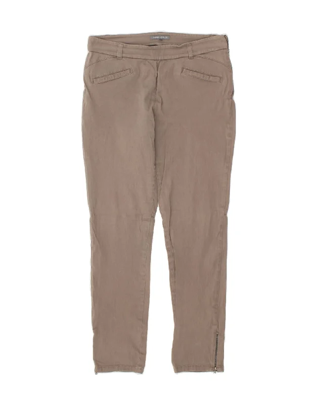 LAURA ASHLEY Womens Slim Trousers UK 12 Medium W32 L30 Beige Cotton Trousers Vintage Classic LAURA ASHLEY Womens Slim Trousers UK 12 Medium W32 L30 Beige Cotton Trousers Vintage Classic
