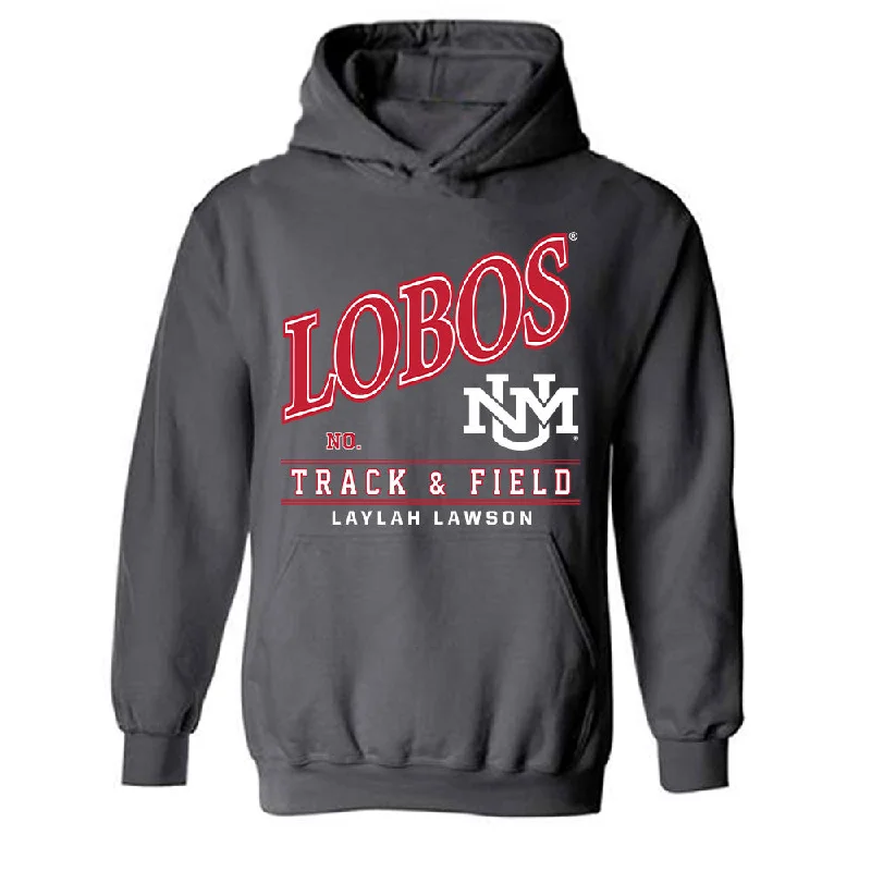 New Mexico - NCAA Women's Track & Field : Laylah Lawson - Hooded Sweatshirt Hoodie with Ribbed Neckline Snug Warm