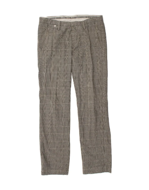 MARLBORO CLASSICS Womens Straight Chino Trousers W32 L31 Grey Plaid Cotton Trousers Bootcut Casual MARLBORO CLASSICS Womens Straight Chino Trousers W32 L31 Grey Plaid Cotton Trousers Bootcut Casual