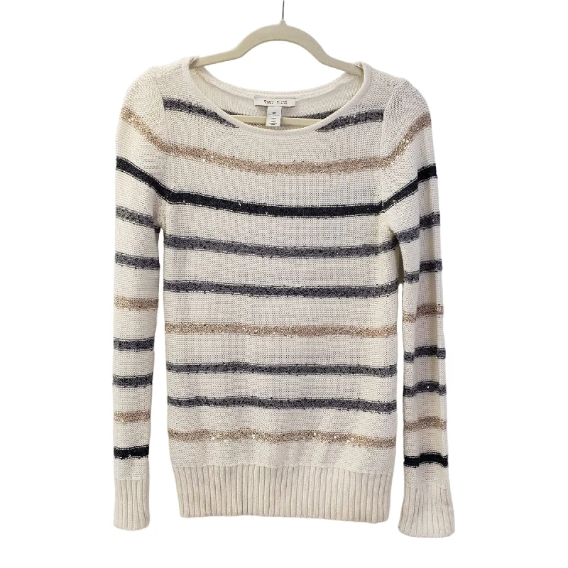 White House Black Market Striped Sequin Embellished Sweater Size XS Elasticated Padded Insulated White House Black Market Striped Sequin Embellished Sweater Size XS Elasticated Padded Insulated