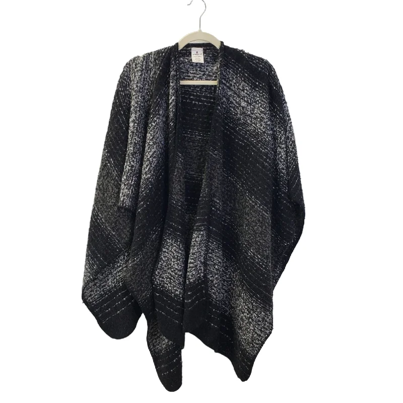 Woolrich Striped Poncho Sweater Size One Size *FLAW* Real Fur Shearling Chenille