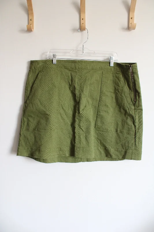 Free Assembly Green Denim Mini Skirt | 20 slim fit skirt