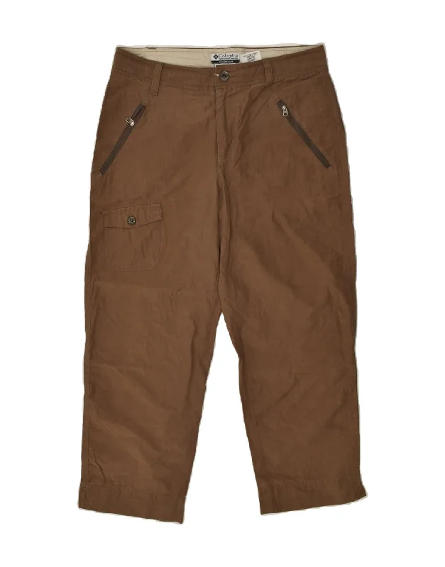 COLUMBIA Womens Straight Cropped Trousers UK 12 Medium W30 L24 Brown Trousers sophisticated sleek COLUMBIA Womens Straight Cropped Trousers UK 12 Medium W30 L24 Brown Trousers sophisticated sleek
