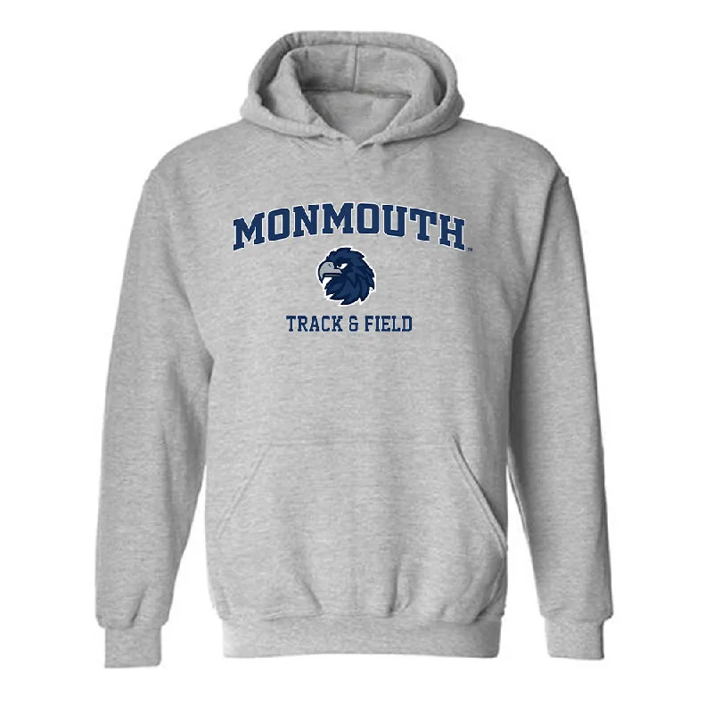 Monmouth - NCAA Women's Track & Field : Claire Denman - Classic Shersey Hooded Sweatshirt Hoodie with Pastel Soft Subtle Monmouth - NCAA Women's Track & Field : Claire Denman - Classic Shersey Hooded Sweatshirt Hoodie with Pastel Soft Subtle