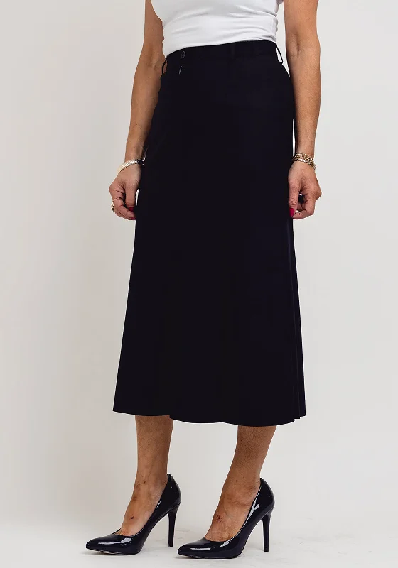 Eugen Klein Woven Midi Skirt, Navy tulle skirt dreamy