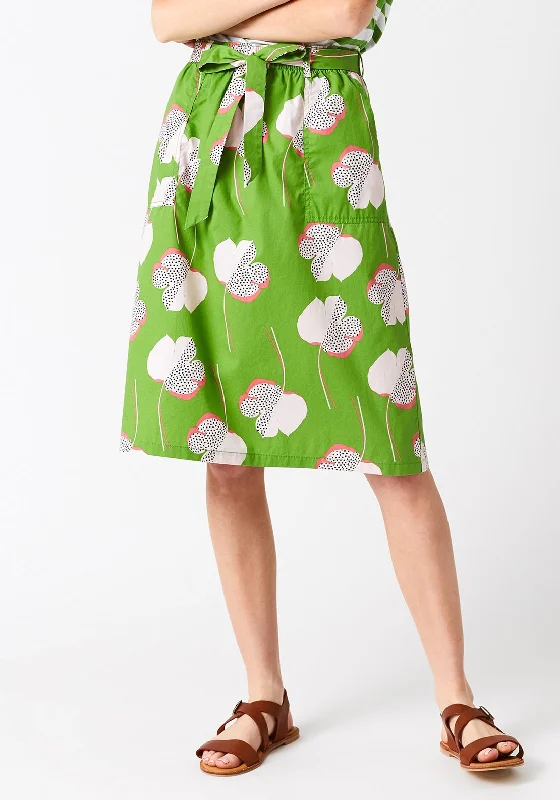 White Stuff Sunny Coast Cotton Skirt, Green boho skirt vibe