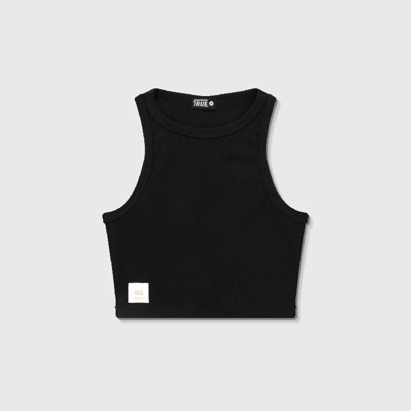 Tank Top En Rib - Negro stretchy tank top