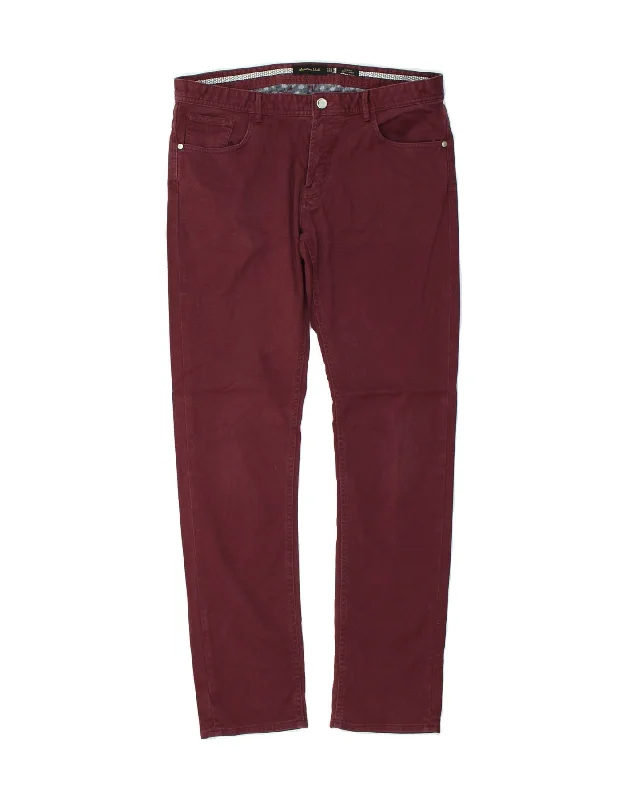 MASSIMO DUTTI Womens Slim Casual Trousers EU 42 Large W34 L32 Maroon Trousers Brand Named MASSIMO DUTTI Womens Slim Casual Trousers EU 42 Large W34 L32 Maroon Trousers Brand Named