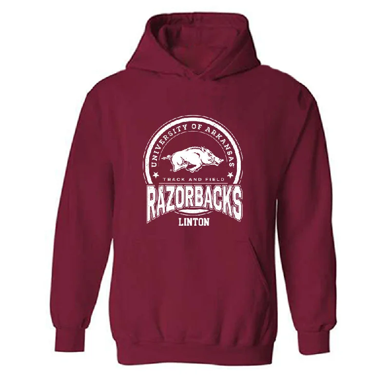 Arkansas - NCAA Women's Track & Field : Ariane Linton - Sports Shersey Hooded Sweatshirt Hoodie with Embroidery Detailed Premium Arkansas - NCAA Women's Track & Field : Ariane Linton - Sports Shersey Hooded Sweatshirt Hoodie with Embroidery Detailed Premium