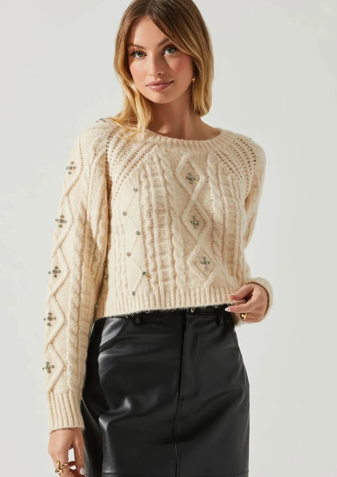 crystal embellished sweater Mesh Sweater Canvas Denim