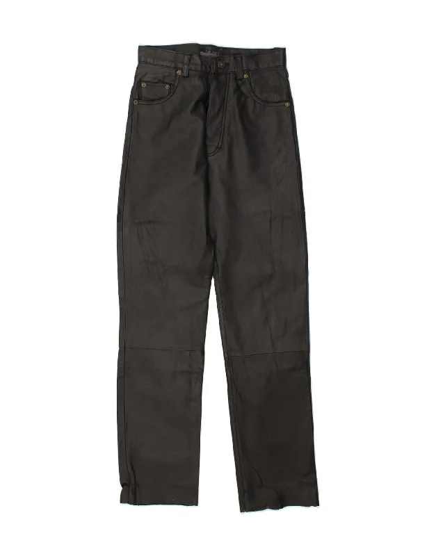 ENJOY Womens Leather Straight Casual Trousers W28 L31 Black Leather Trousers Evening Elegant ENJOY Womens Leather Straight Casual Trousers W28 L31 Black Leather Trousers Evening Elegant