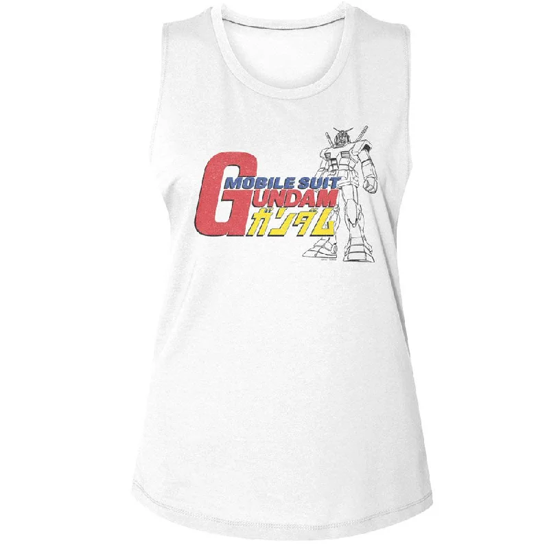 MOBILE SUIT GUNDAM Tank Top, Logo peekaboo tank top