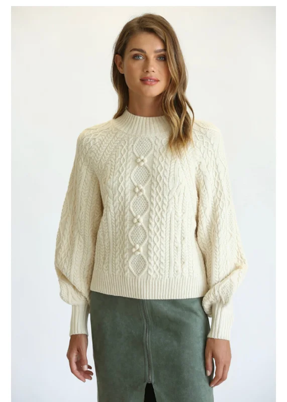 chunky pom cable sweater Layered Multi-layer Single Layer
