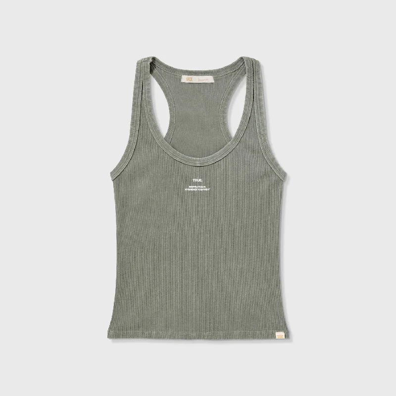Washed Ribbed Tank Top - Light Grey grey tank top