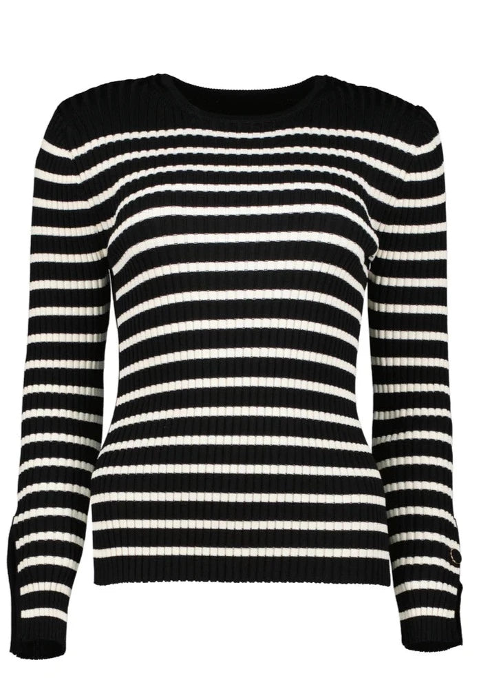stripe long sleeve sweater Terry Terry Cloth Terry Knit