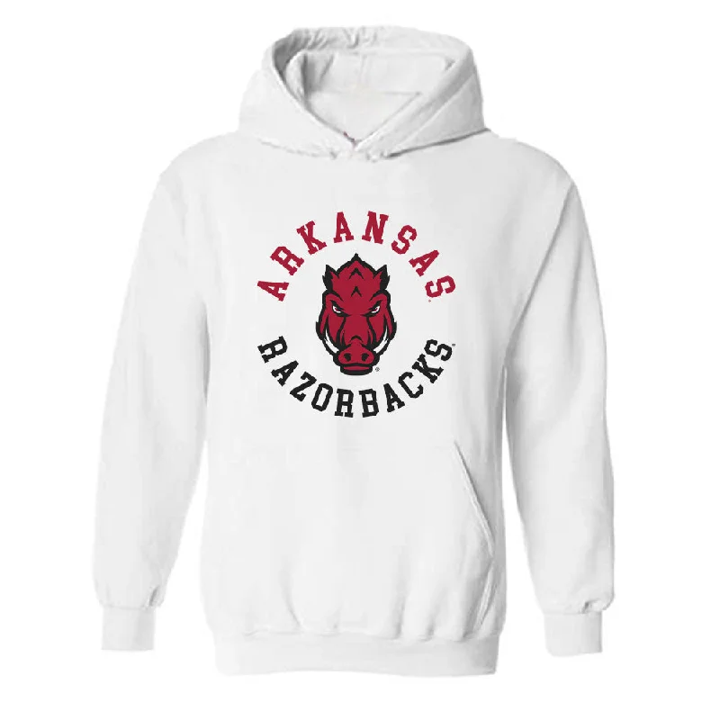 Arkansas - NCAA Women's Track & Field : Morgan Kirkland - Generic Shersey Hooded Sweatshirt Hoodie with Belted Waist Structured Tailored Arkansas - NCAA Women's Track & Field : Morgan Kirkland - Generic Shersey Hooded Sweatshirt Hoodie with Belted Waist Structured Tailored