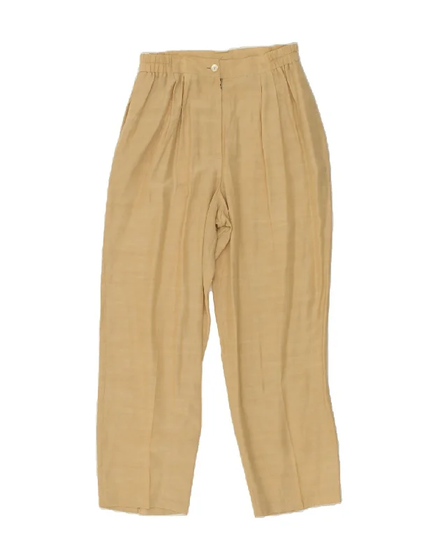 VINTAGE Womens High Waist Pegged Casual Trousers W27 L32 Beige Trousers Modern Contemporary VINTAGE Womens High Waist Pegged Casual Trousers W27 L32 Beige Trousers Modern Contemporary