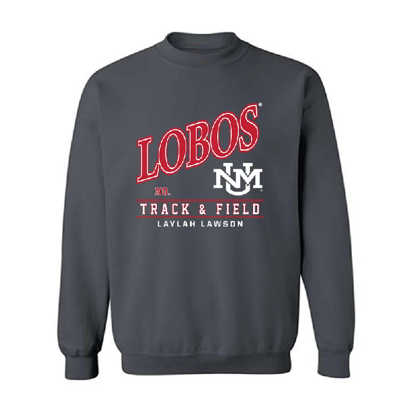 New Mexico - NCAA Women's Track & Field : Laylah Lawson - Crewneck Sweatshirt Hoodie with Full-Zip Functional Layering