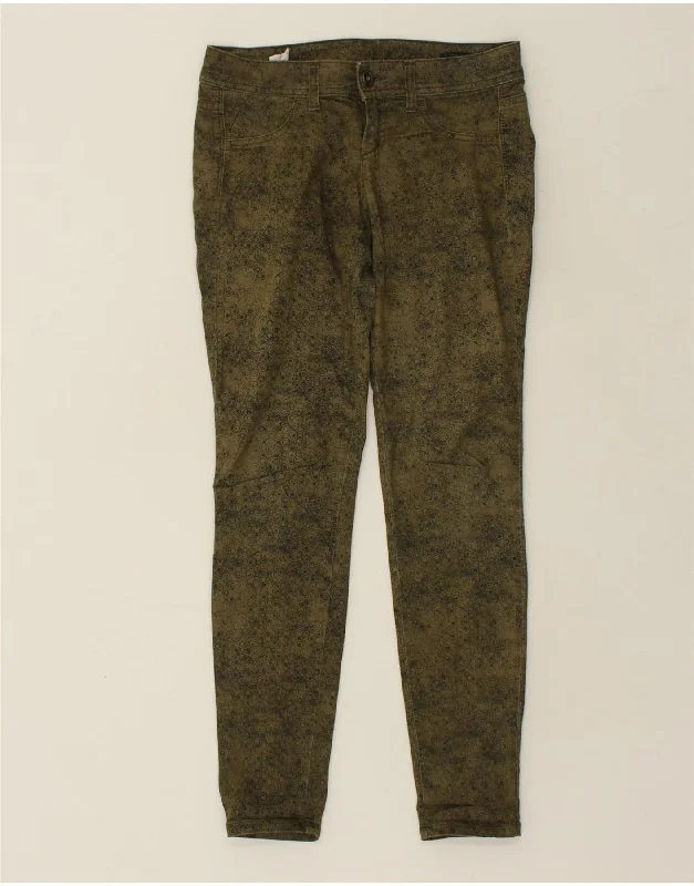 BENETTON Womens Jegging Casual Trousers W26 L29  Khaki Cotton Trousers Summer Linen