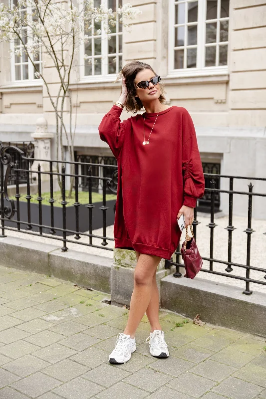 Kyra sweater dress burgundy Soft Cozy Warm