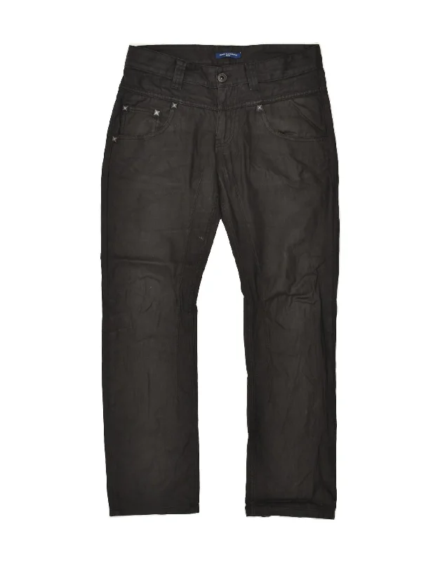 DANIELE ALESSANDRINI Womens Straight Casual Trousers W32 L29 Black Cotton Trousers Palazzo Wide Leg DANIELE ALESSANDRINI Womens Straight Casual Trousers W32 L29 Black Cotton Trousers Palazzo Wide Leg
