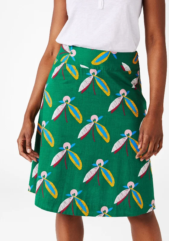 White Stuff Blossomed Reversible Skirt, Green midi skirt versatile