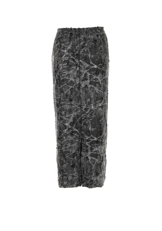 Malissa J One Size Distressed Skirt, Grey cashmere skirt rich