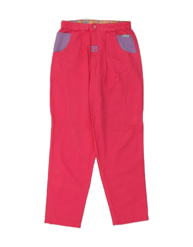 VINTAGE Womens Tapered Casual Trousers W28 L30 Pink Cotton Trousers Business Professional VINTAGE Womens Tapered Casual Trousers W28 L30 Pink Cotton Trousers Business Professional