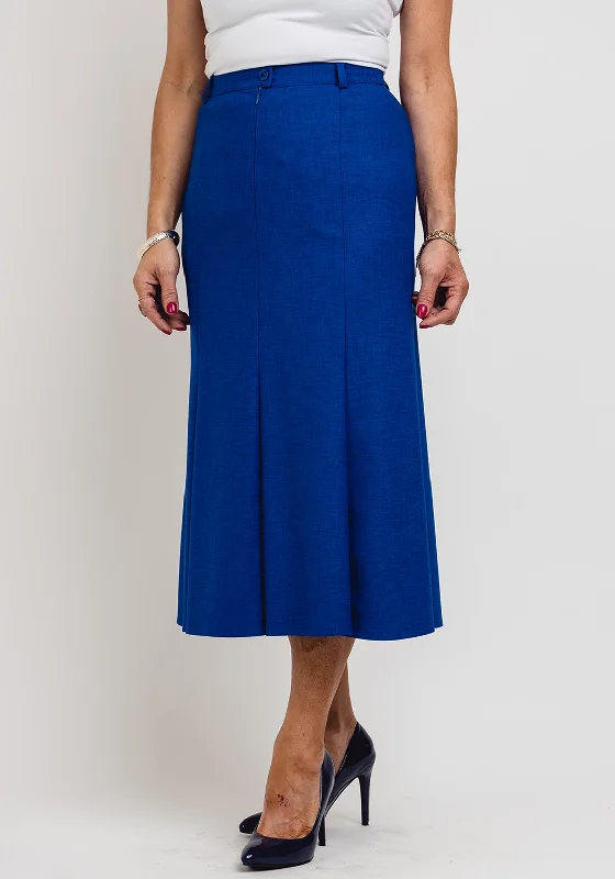 Eugen Klein Woven Midi Skirt, Royal Blue velvet skirt luxury