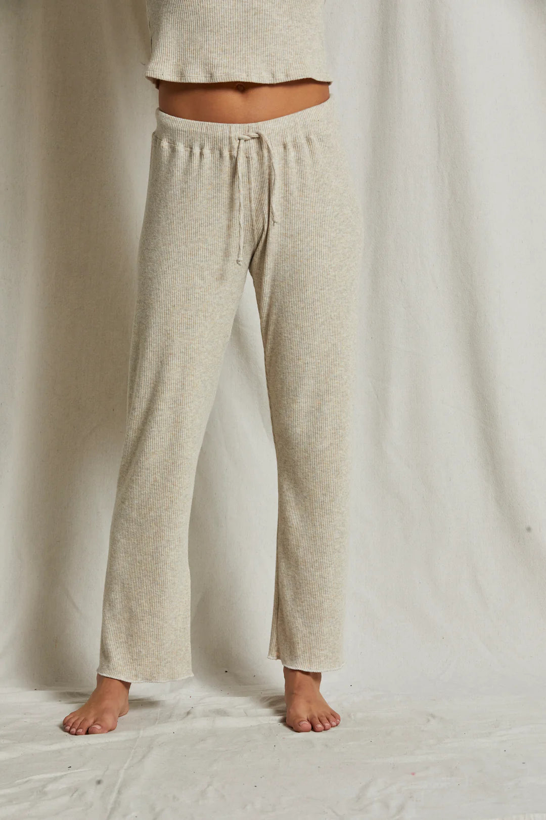 Perfect White Tee - Leann Sweater Rib Jogger (heather oatmeal) Graphic Sweater Embroidered Appliqued Perfect White Tee - Leann Sweater Rib Jogger (heather oatmeal) Graphic Sweater Embroidered Appliqued