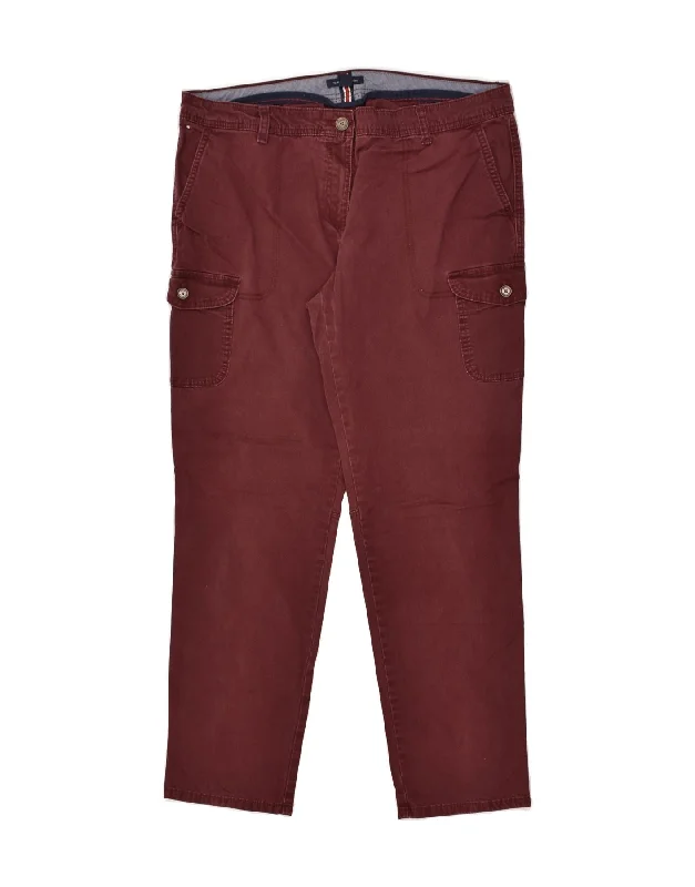 TOMMY HILFIGER Womens Slim Cargo Trousers US 14 XL W34 L28 Burgundy Trousers Timeless Classic TOMMY HILFIGER Womens Slim Cargo Trousers US 14 XL W34 L28 Burgundy Trousers Timeless Classic