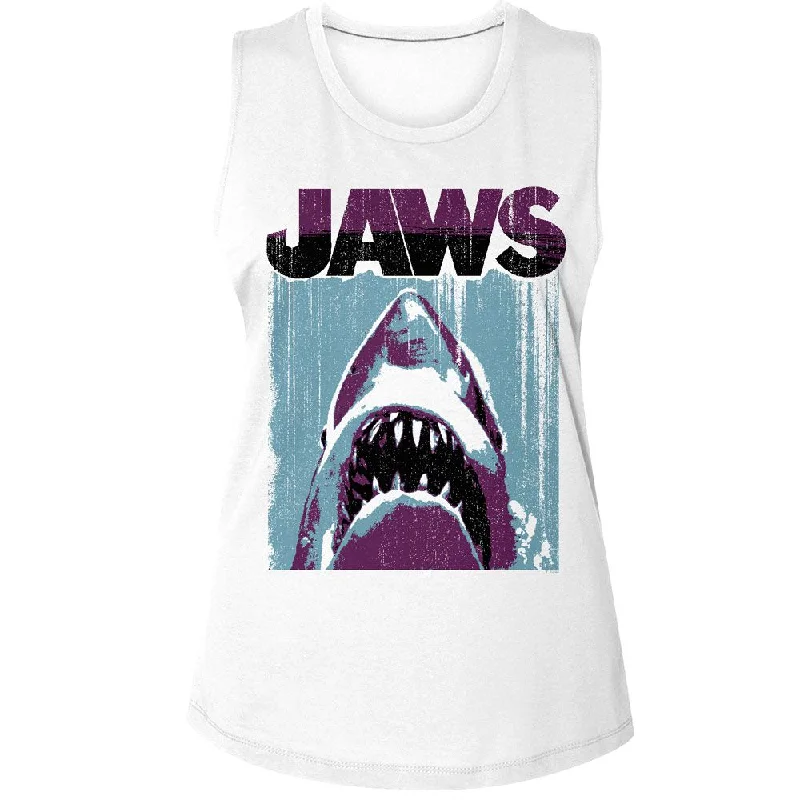 JAWS Tank Top for Ladies, Day Under Night Over sage tank top