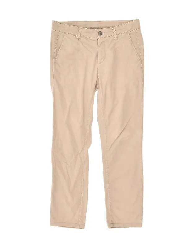 VINTAGE Womens Slim Chino Trousers W30 L27 Beige Cotton Trousers Designer Luxury