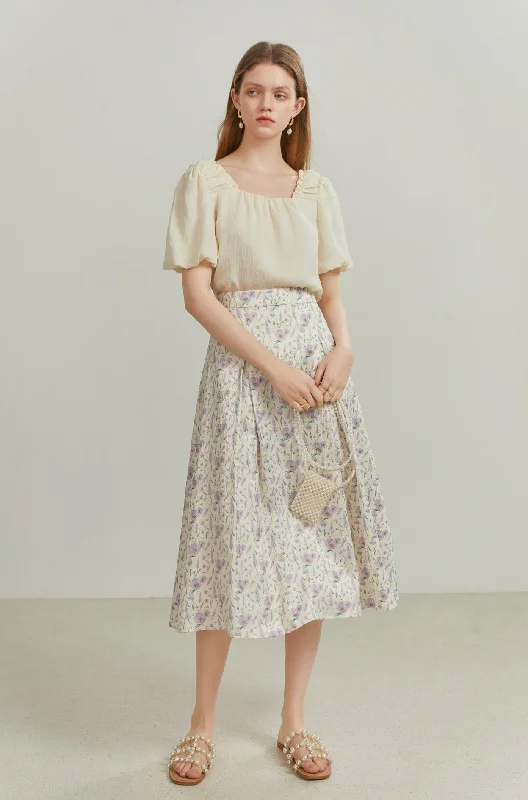Fansilanen | Lida Floral Flare Skirt chiffon skirt airy