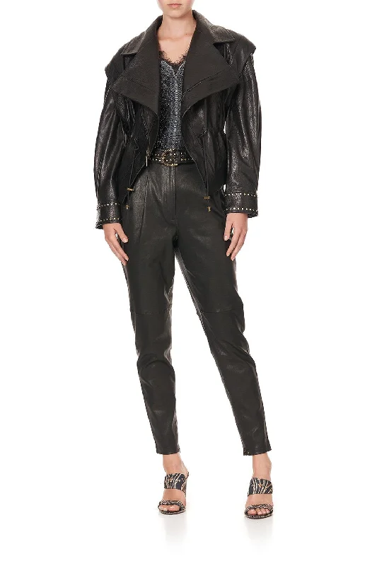 BELTED TROUSER WITH DRAPED SIDE - FLOW STUDIO 54 Trousers Mesh Breathable