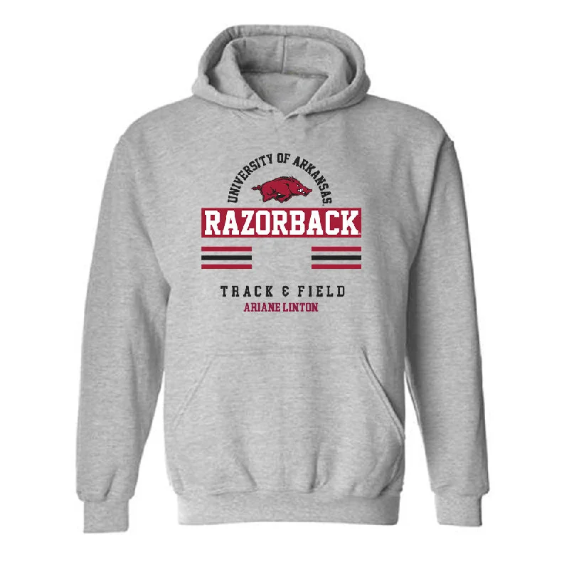 Arkansas - NCAA Women's Track & Field : Ariane Linton - Classic Fashion Shersey Hooded Sweatshirt Hoodie with Ribbed Hem Stretchable Secure Arkansas - NCAA Women's Track & Field : Ariane Linton - Classic Fashion Shersey Hooded Sweatshirt Hoodie with Ribbed Hem Stretchable Secure