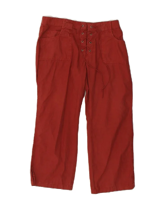 THINK PINK Womens Straight Capri Trousers IT 42 Medium W28 L21 Red Cotton Trousers Winter Warm THINK PINK Womens Straight Capri Trousers IT 42 Medium W28 L21 Red Cotton Trousers Winter Warm