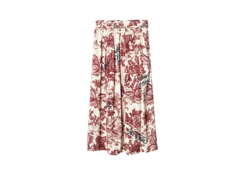 Zadig & Voltaire Camel Jouy Printed Skirt high waist skirt